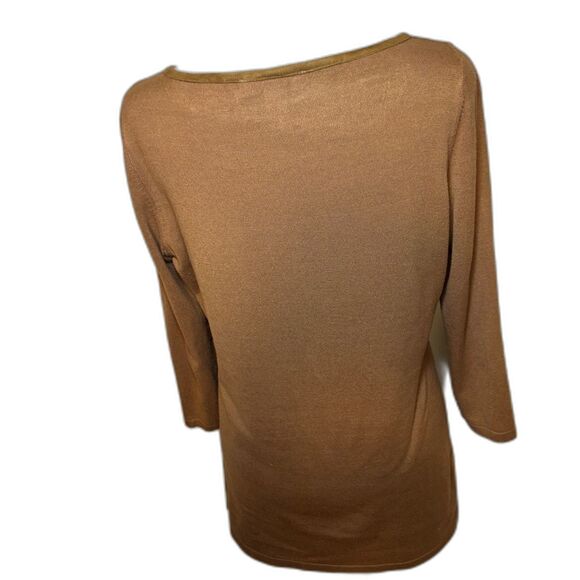 INC International Concepts Women's Faux Tan Suede Fringe Sweater - Picture 5 of 7